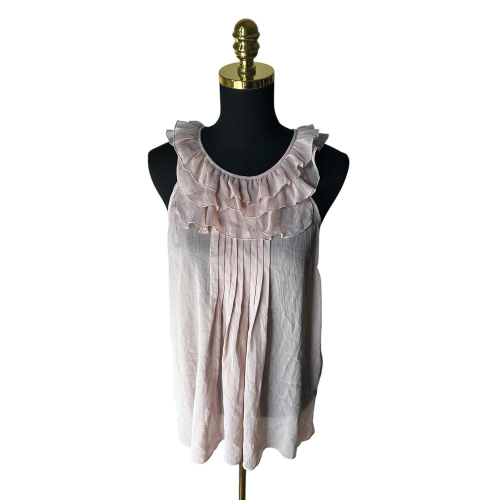Y2K Tramp Pink Lacy Ruffle Tank Top Size Large – Goth Barbie Coquette Clubwear
